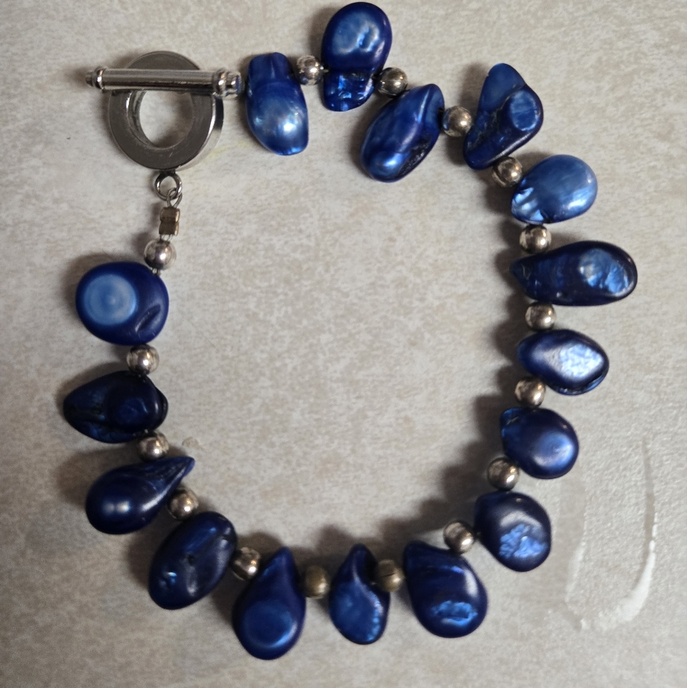 Cobalt Blue Pearl Bracelet